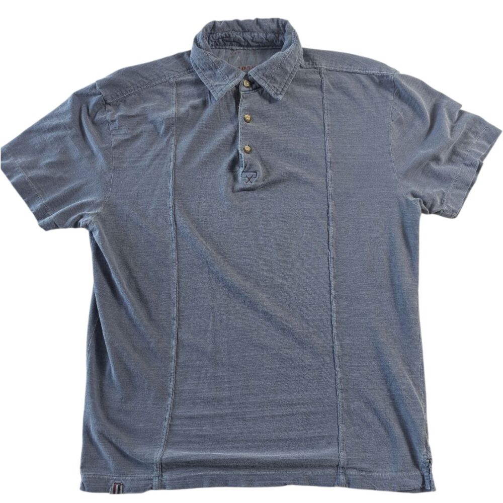 Italia Vintage Mens Medium Faded Blue Polo Shirt Short Sleeve Casual